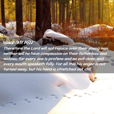 Picture 02 - Isaiah 9:17 ASV - Therefore the Lord will not rejoice over their - Bible Verse Picture