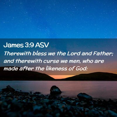 Picture 02 - James 3:9 ASV - Therewith bless we the Lord and Father; and - Bible Verse Picture