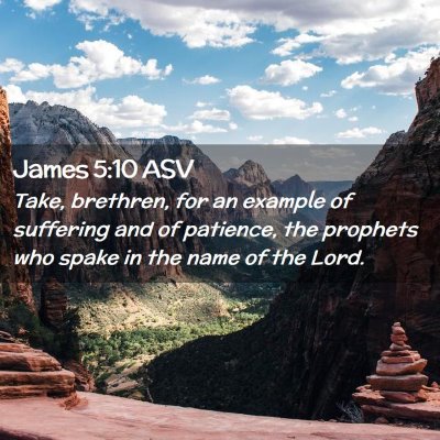 Picture 02 - James 5:10 ASV - Take, brethren, for an example of suffering and - Bible Verse Picture