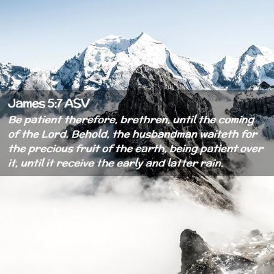 Picture 02 - James 5:7 ASV - Be patient therefore, brethren, until the coming - Bible Verse Picture
