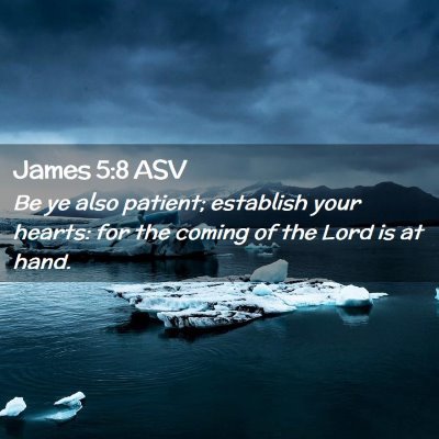 Picture 02 - James 5:8 ASV - Be ye also patient; establish your hearts: for - Bible Verse Picture