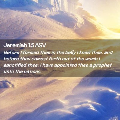 Picture 02 - Jeremiah 1:5 ASV - Before I formed thee in the belly I knew thee, - Bible Verse Picture