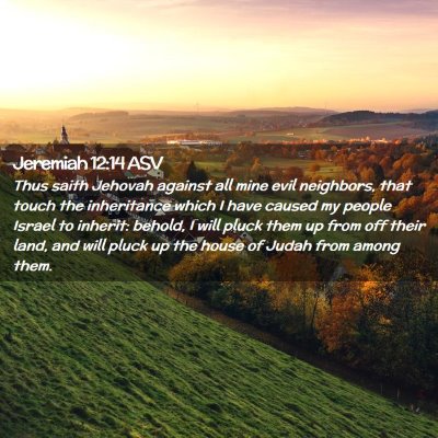 Picture 02 - Jeremiah 12:14 ASV - Thus saith Jehovah against all mine evil - Bible Verse Picture