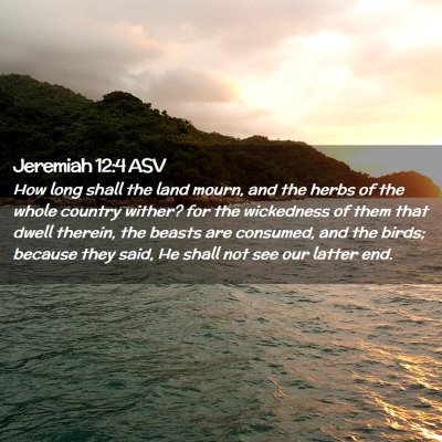Picture 02 - Jeremiah 12:4 ASV - How long shall the land mourn, and the herbs of - Bible Verse Picture