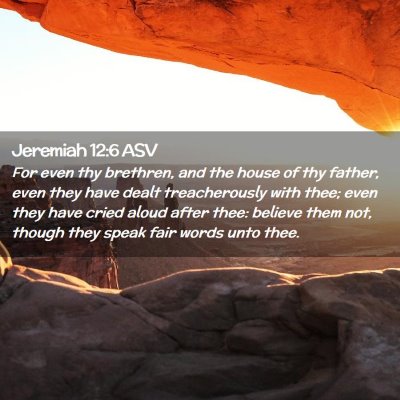 Picture 02 - Jeremiah 12:6 ASV - For even thy brethren, and the house of thy - Bible Verse Picture