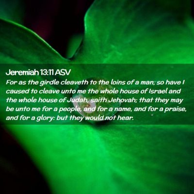 Picture 02 - Jeremiah 13:11 ASV - For as the girdle cleaveth to the loins of a man, - Bible Verse Picture