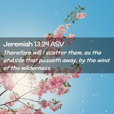 Picture 02 - Jeremiah 13:24 ASV - Therefore will I scatter them, as the stubble - Bible Verse Picture