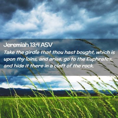 Picture 02 - Jeremiah 13:4 ASV - Take the girdle that thou hast bought, which is - Bible Verse Picture