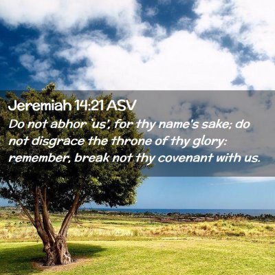 Picture 02 - Jeremiah 14:21 ASV - Do not abhor `us', for thy name's sake; do not - Bible Verse Picture