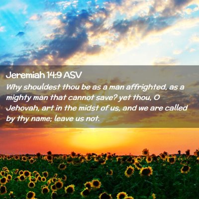 Picture 02 - Jeremiah 14:9 ASV - Why shouldest thou be as a man affrighted, as a - Bible Verse Picture