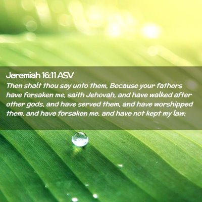 Picture 02 - Jeremiah 16:11 ASV - Then shalt thou say unto them, Because your - Bible Verse Picture