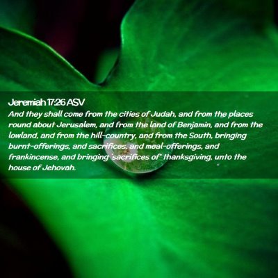 Picture 02 - Jeremiah 17:26 ASV - And they shall come from the cities of Judah, and - Bible Verse Picture