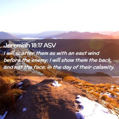 Picture 02 - Jeremiah 18:17 ASV - I will scatter them as with an east wind before - Bible Verse Picture