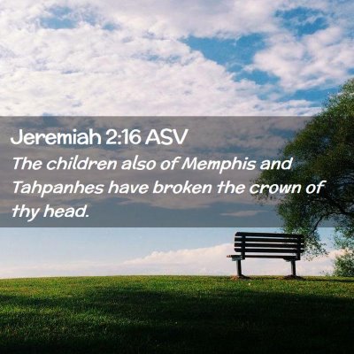 Picture 02 - Jeremiah 2:16 ASV - The children also of Memphis and Tahpanhes have - Bible Verse Picture