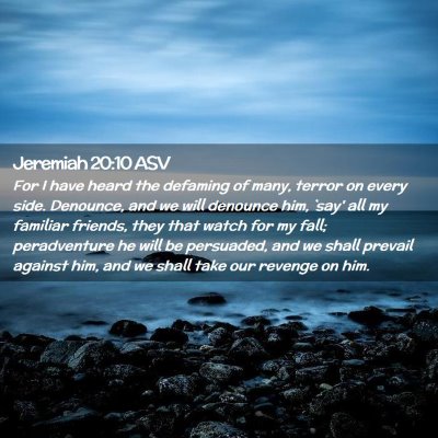 Picture 02 - Jeremiah 20:10 ASV - For I have heard the defaming of many, terror on - Bible Verse Picture