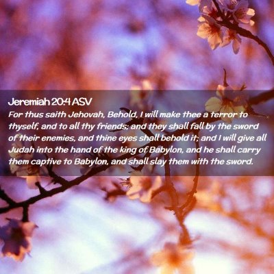 Picture 02 - Jeremiah 20:4 ASV - For thus saith Jehovah, Behold, I will make thee - Bible Verse Picture
