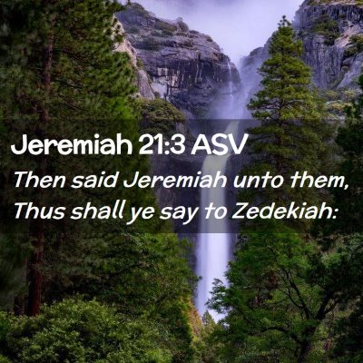 Picture 02 - Jeremiah 21:3 ASV - Then said Jeremiah unto them, Thus shall ye say - Bible Verse Picture