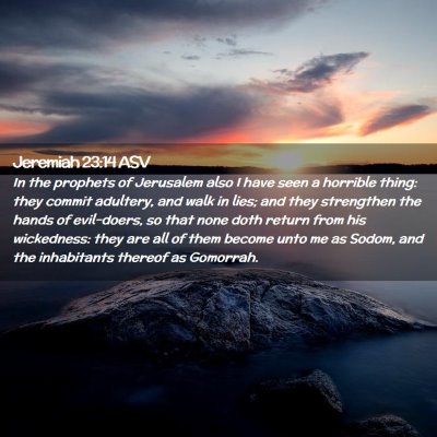 Picture 02 - Jeremiah 23:14 ASV - In the prophets of Jerusalem also I have seen a - Bible Verse Picture
