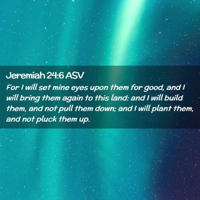 Picture 02 - Jeremiah 24:6 ASV - For I will set mine eyes upon them for good, and - Bible Verse Picture