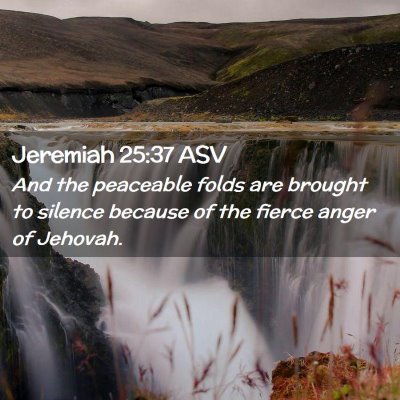 Picture 02 - Jeremiah 25:37 ASV - And the peaceable folds are brought to silence - Bible Verse Picture