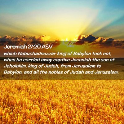 Picture 02 - Jeremiah 27:20 ASV - which Nebuchadnezzar king of Babylon took not, - Bible Verse Picture