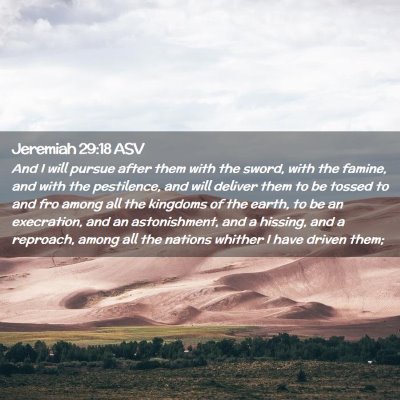 Picture 02 - Jeremiah 29:18 ASV - And I will pursue after them with the sword, with - Bible Verse Picture