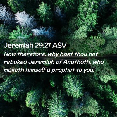 Picture 02 - Jeremiah 29:27 ASV - Now therefore, why hast thou not rebuked Jeremiah - Bible Verse Picture