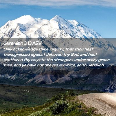 Picture 02 - Jeremiah 3:13 ASV - Only acknowledge thine iniquity, that thou hast - Bible Verse Picture