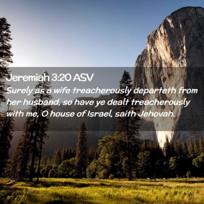 Picture 02 - Jeremiah 3:20 ASV - Surely as a wife treacherously departeth from her - Bible Verse Picture