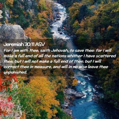 Picture 02 - Jeremiah 30:11 ASV - For I am with thee, saith Jehovah, to save thee: - Bible Verse Picture