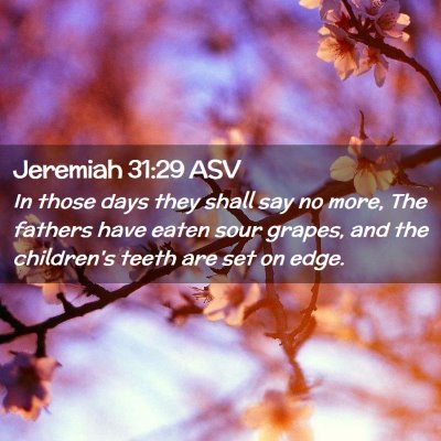 Picture 02 - Jeremiah 31:29 ASV - In those days they shall say no more, The fathers - Bible Verse Picture