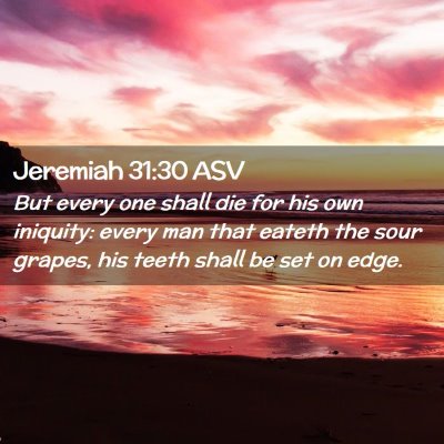 Picture 02 - Jeremiah 31:30 ASV - But every one shall die for his own iniquity: - Bible Verse Picture