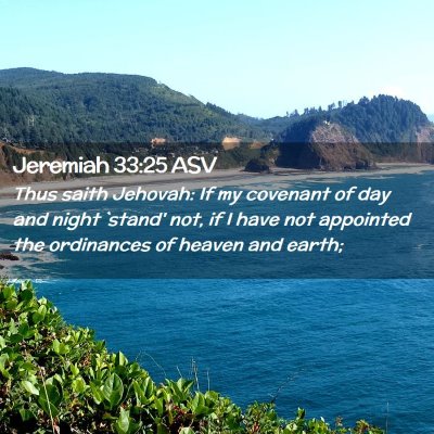 Picture 02 - Jeremiah 33:25 ASV - Thus saith Jehovah: If my covenant of day and - Bible Verse Picture