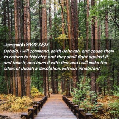 Picture 02 - Jeremiah 34:22 ASV - Behold, I will command, saith Jehovah, and cause - Bible Verse Picture