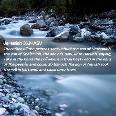 Picture 02 - Jeremiah 36:14 ASV - Therefore all the princes sent Jehudi the son of - Bible Verse Picture