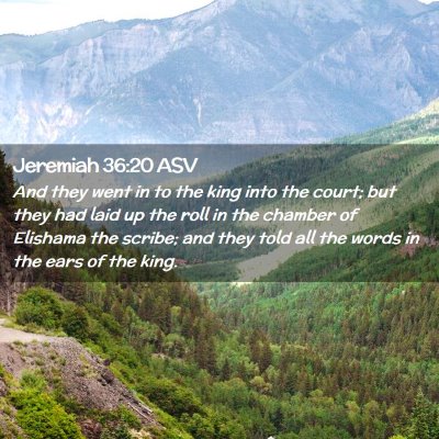 Picture 02 - Jeremiah 36:20 ASV - And they went in to the king into the court; but - Bible Verse Picture