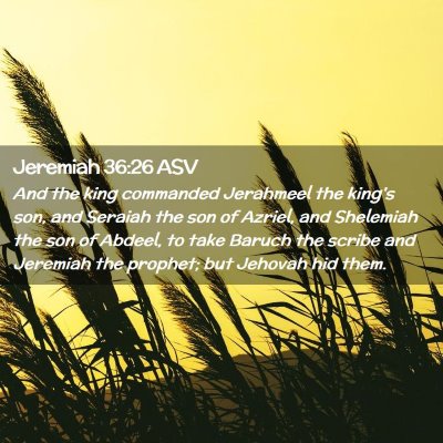 Picture 02 - Jeremiah 36:26 ASV - And the king commanded Jerahmeel the king's son, - Bible Verse Picture