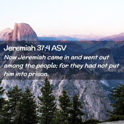 Picture 02 - Jeremiah 37:4 ASV - Now Jeremiah came in and went out among the - Bible Verse Picture
