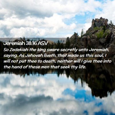 Picture 02 - Jeremiah 38:16 ASV - So Zedekiah the king sware secretly unto - Bible Verse Picture