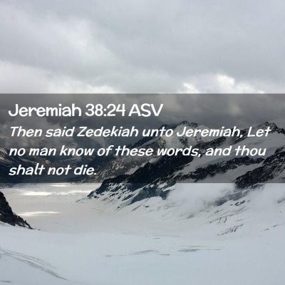 Picture 02 - Jeremiah 38:24 ASV - Then said Zedekiah unto Jeremiah, Let no man know - Bible Verse Picture