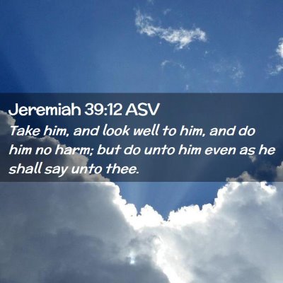 Picture 02 - Jeremiah 39:12 ASV - Take him, and look well to him, and do him no - Bible Verse Picture