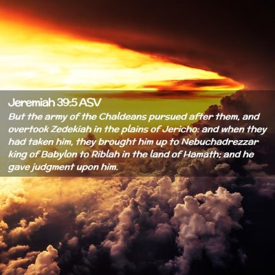Picture 02 - Jeremiah 39:5 ASV - But the army of the Chaldeans pursued after them, - Bible Verse Picture