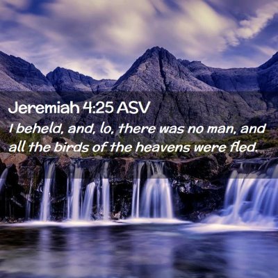 Picture 02 - Jeremiah 4:25 ASV - I beheld, and, lo, there was no man, and all the - Bible Verse Picture