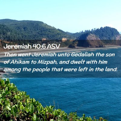 Picture 02 - Jeremiah 40:6 ASV - Then went Jeremiah unto Gedaliah the son of - Bible Verse Picture