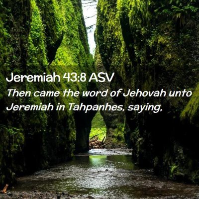 Picture 02 - Jeremiah 43:8 ASV - Then came the word of Jehovah unto Jeremiah in - Bible Verse Picture