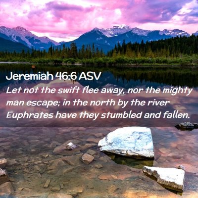 Picture 02 - Jeremiah 46:6 ASV - Let not the swift flee away, nor the mighty man - Bible Verse Picture