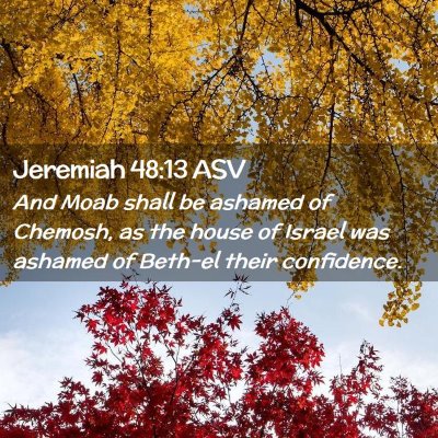 Picture 02 - Jeremiah 48:13 ASV - And Moab shall be ashamed of Chemosh, as the - Bible Verse Picture