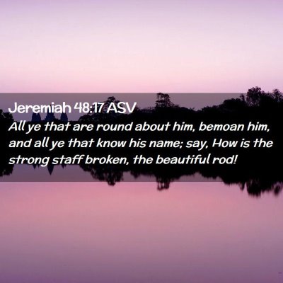 Picture 02 - Jeremiah 48:17 ASV - All ye that are round about him, bemoan him, and - Bible Verse Picture