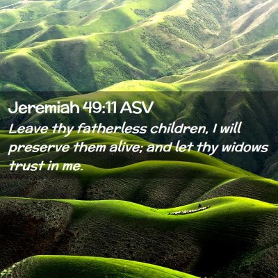 Picture 02 - Jeremiah 49:11 ASV - Leave thy fatherless children, I will preserve - Bible Verse Picture