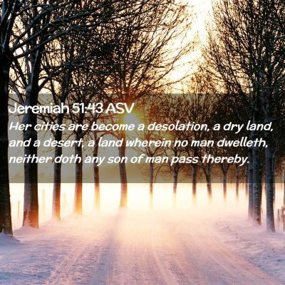 Picture 02 - Jeremiah 51:43 ASV - Her cities are become a desolation, a dry land, - Bible Verse Picture